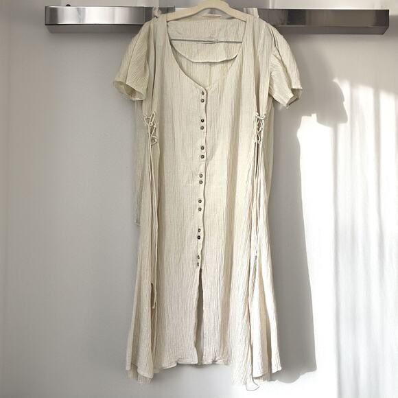 SAVANNAH MORROW The Label Signature Handloom Gauze Midi Dress Size XS - Picture 1 of 11
